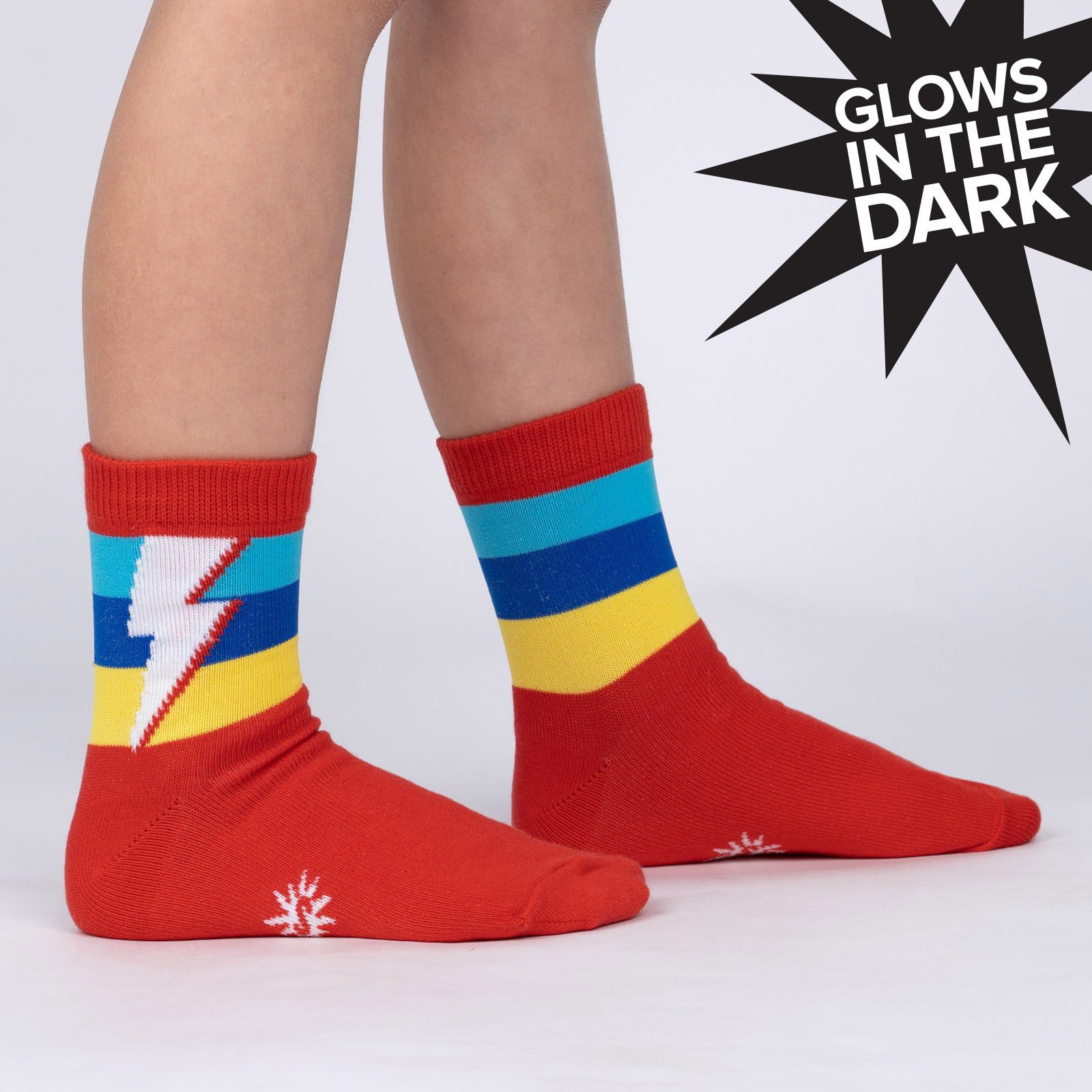 Super Kid Youth Crew Socks Superhero Lightning Bolt Socks Sock It