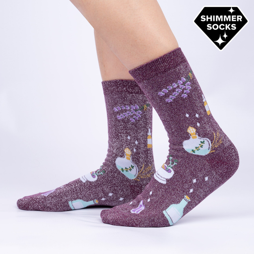 Lotions and Potions Magic Crystal Crew Socks Purple Women's