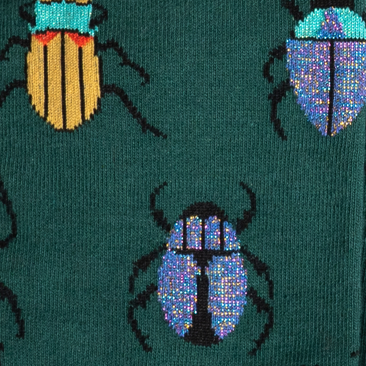 Beetle Mania Insect Crew Socks Green Men's Sock It to Me